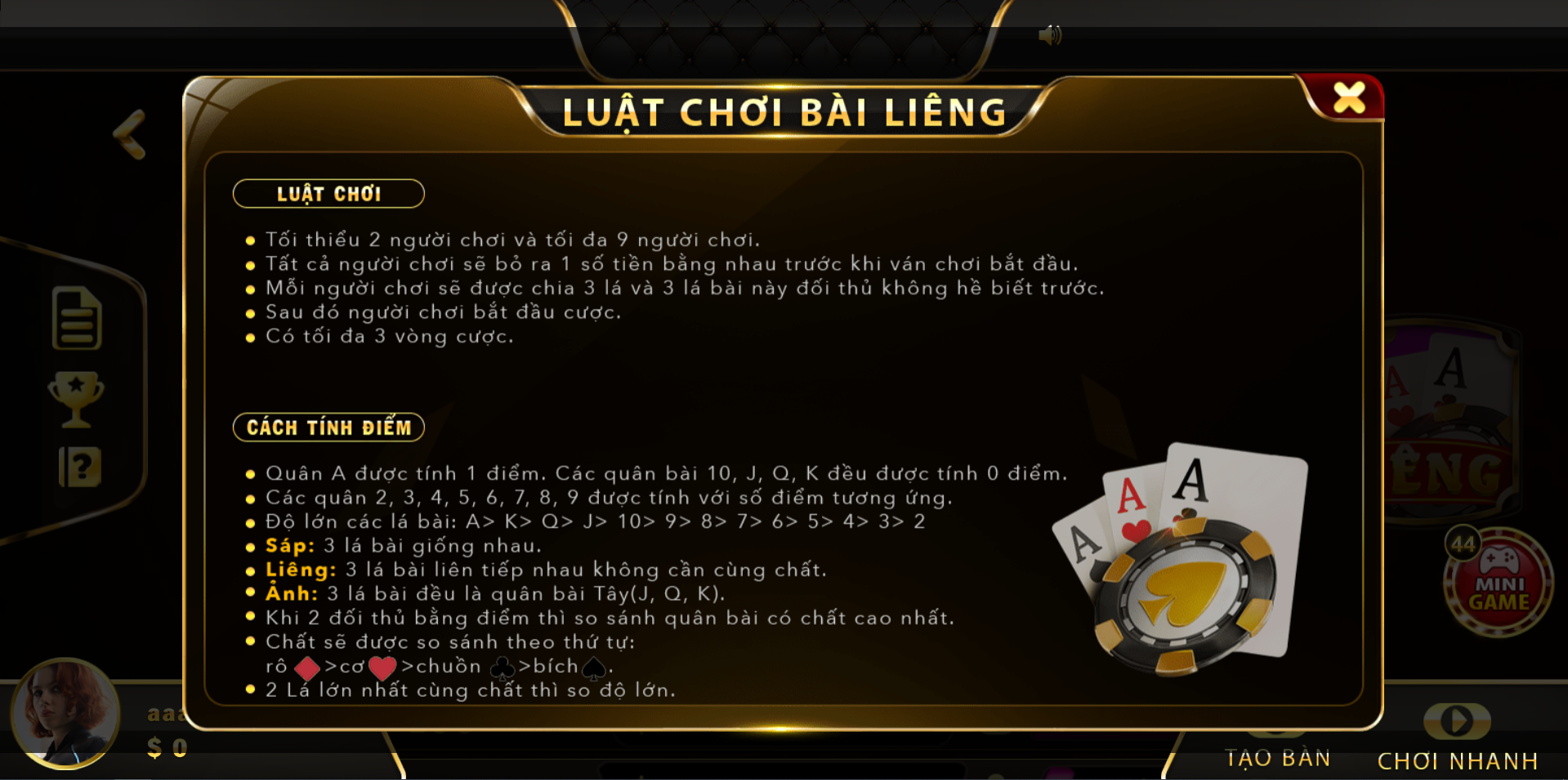 Game bài liêng trực tuyến