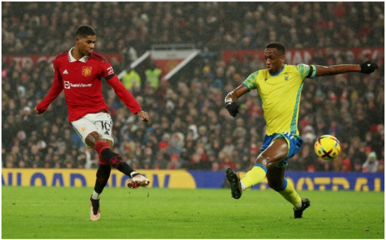 Rashford đặt lòng mở tỷ số cho Man Utd ngay phút thứ 19 trận tiếp Nottingham Forest ở vòng 17 Ngoại hạng Anh tại Old Trafford ngày 27/12