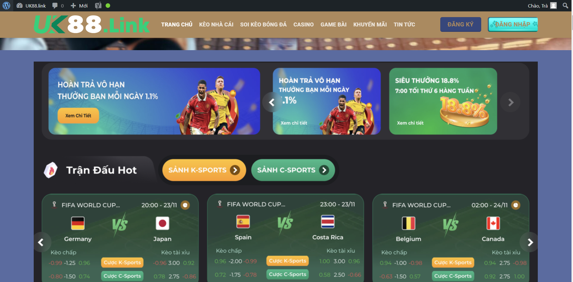 Nhà cái cá cược uy tín UK88