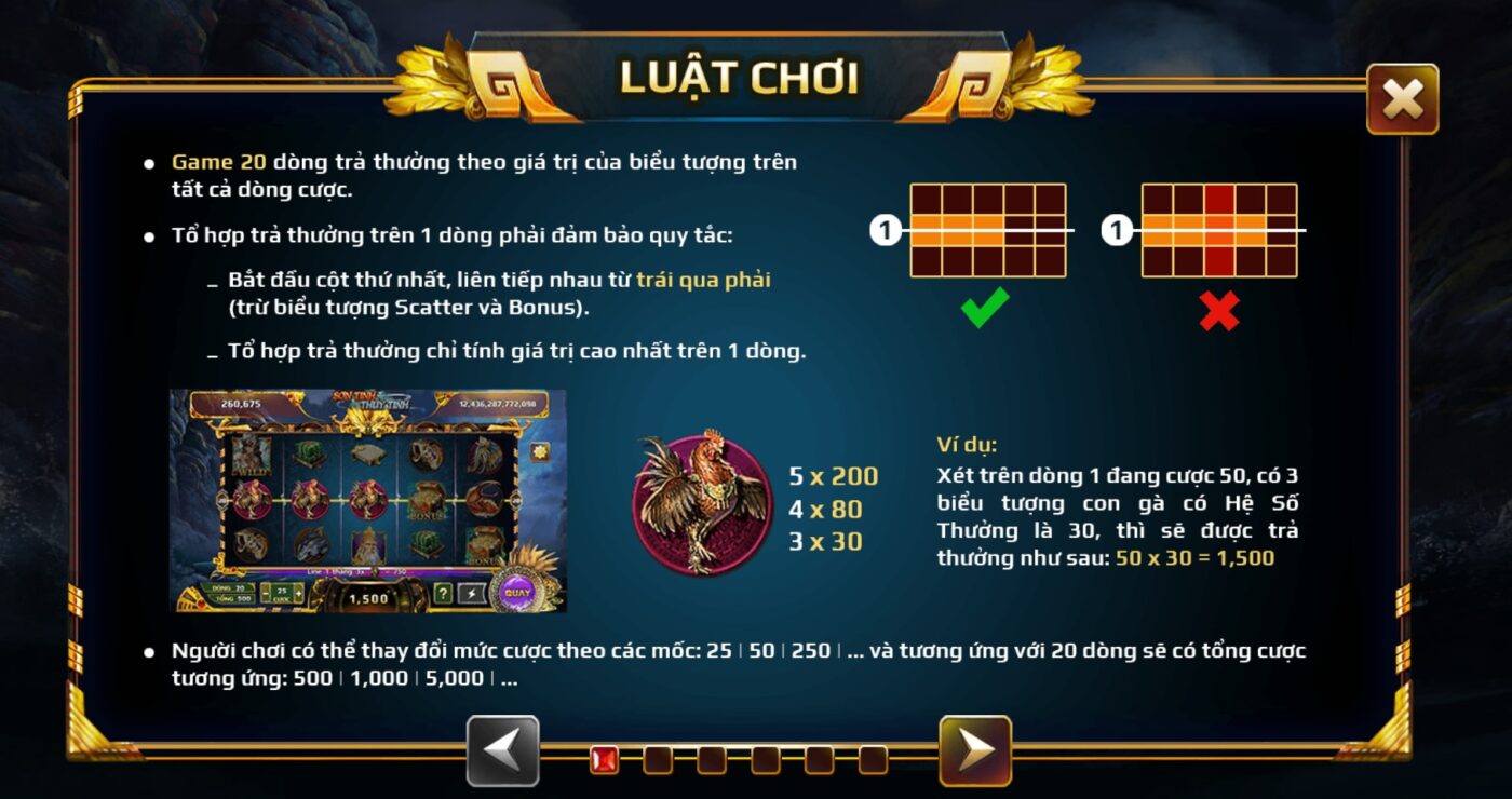 Giới thiệu về luật chơi của Sơn tinh thuỷ tinh tại nha cai UK88