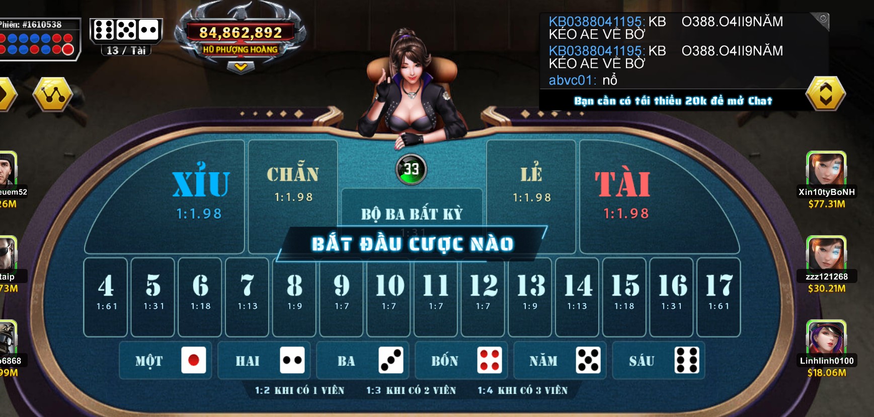 Thủ thuật chơi game Tài Xỉu Phượng Hoàng kiếm tiền tại nhà cái UK88