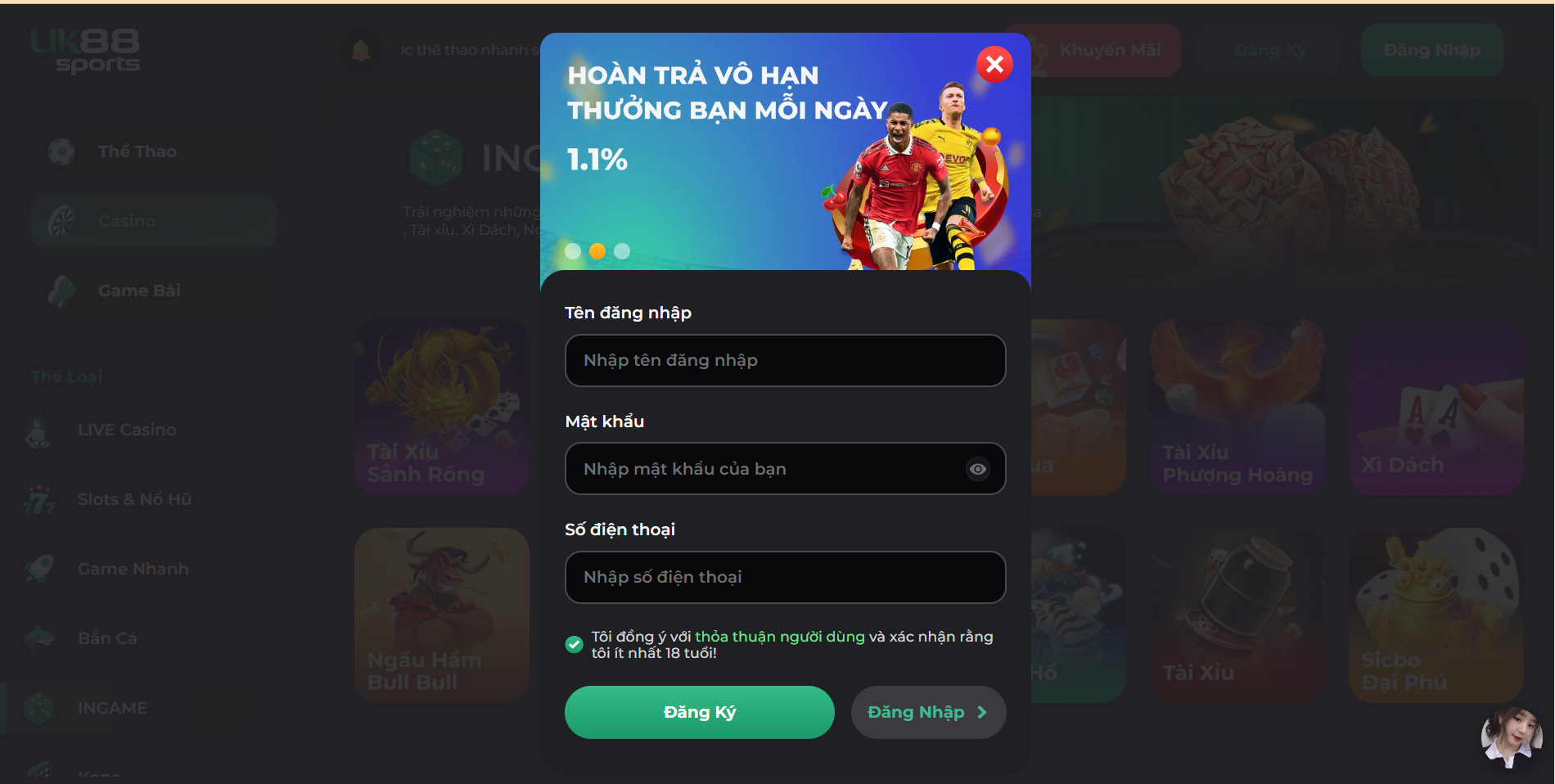 Các bước đăng ký đơn giản tại nhà cái uy tín UK88
