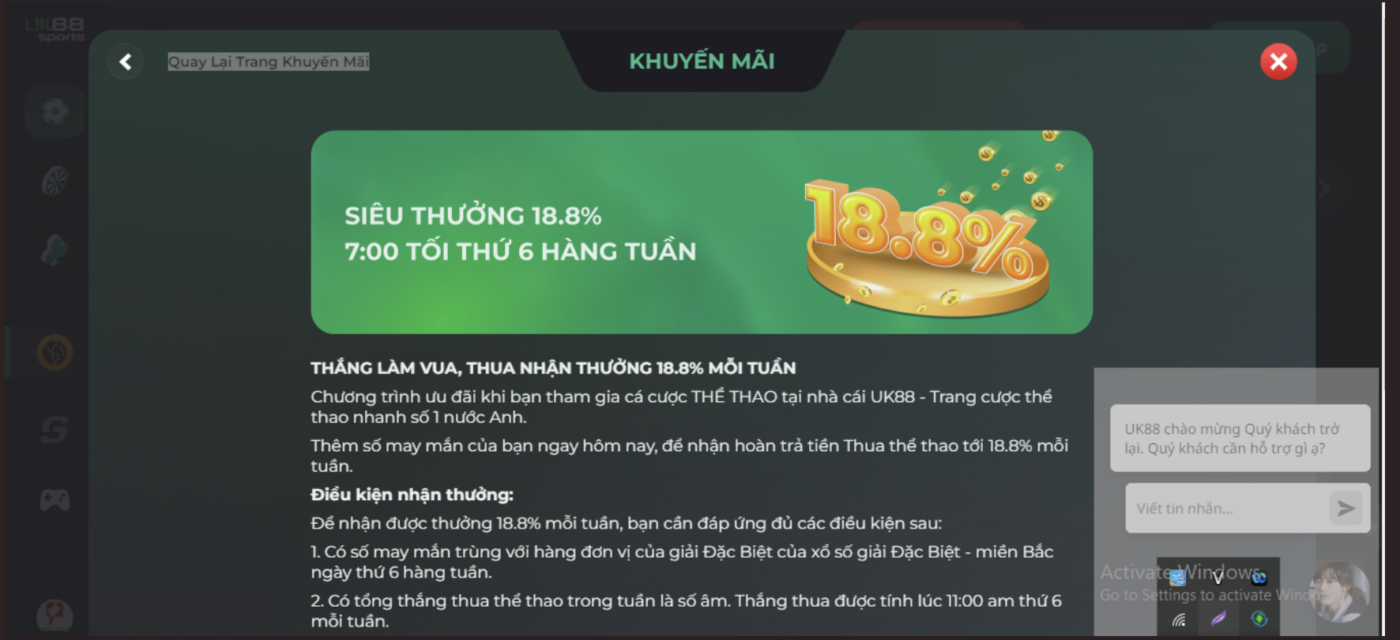 Hướng dẫn người chơi tham gia khuyến mãi tại UK88